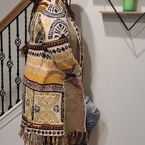 Circle Aztec Long Cardigan